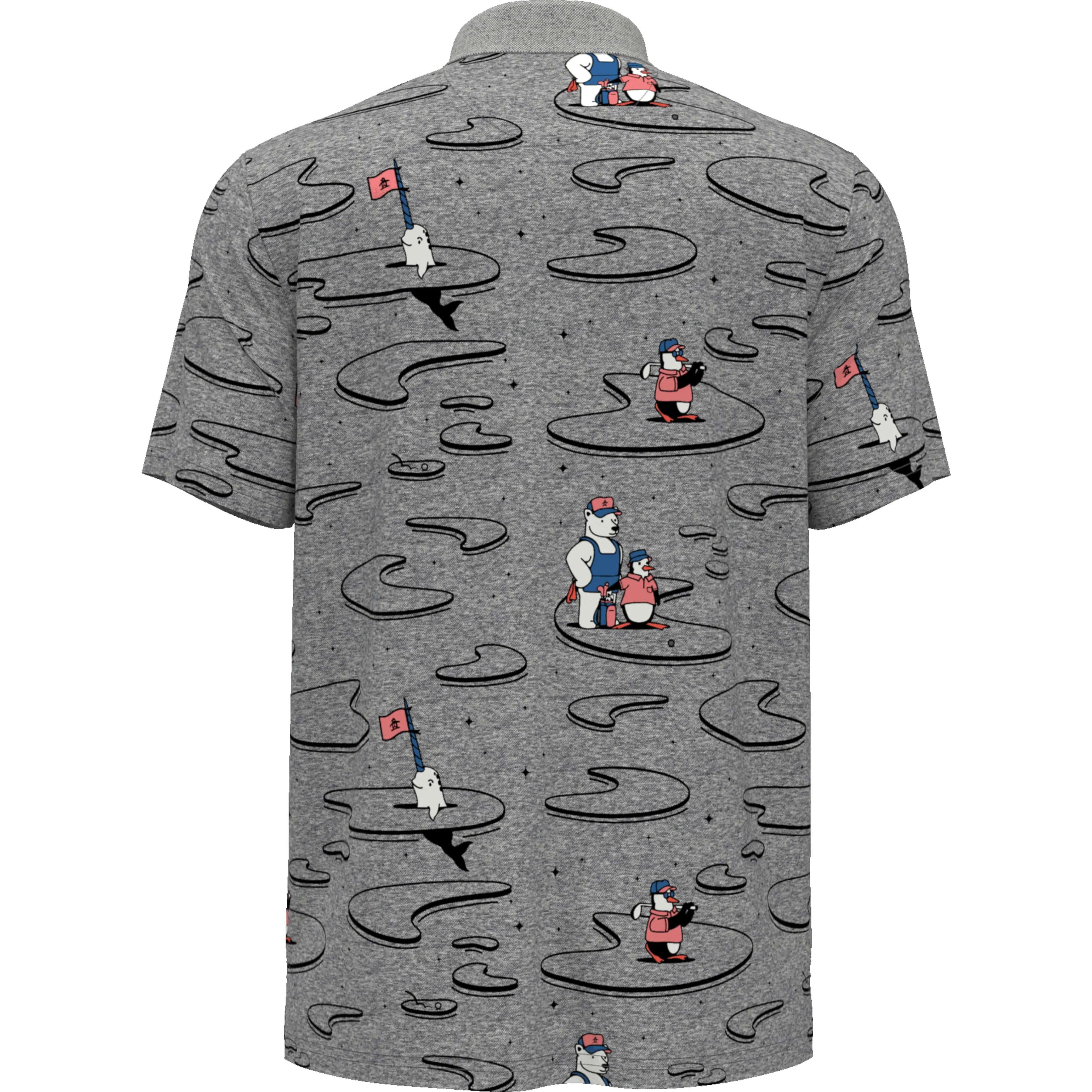 All Over Polar Pete Print Oxford Golf Polo