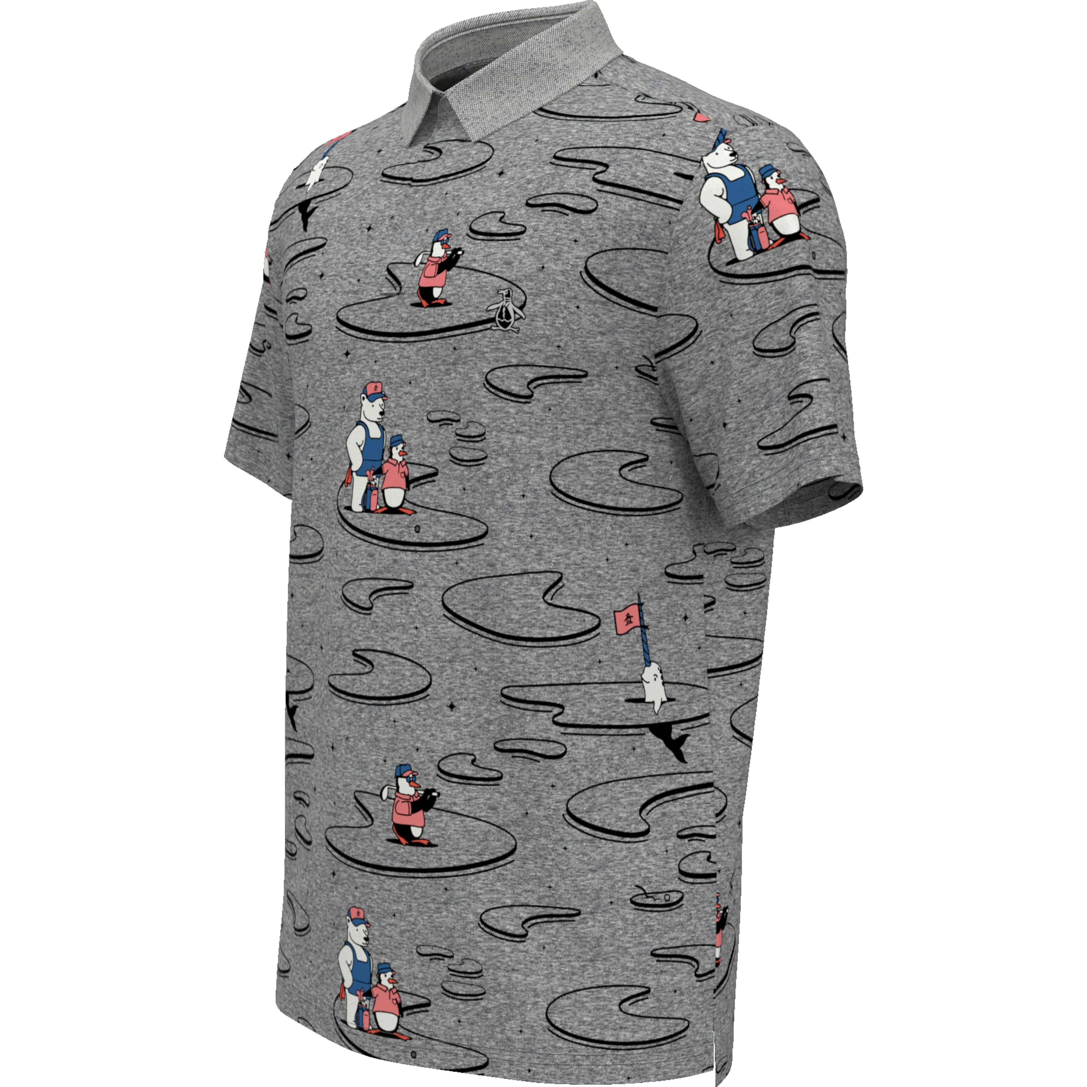 All Over Polar Pete Print Oxford Golf Polo