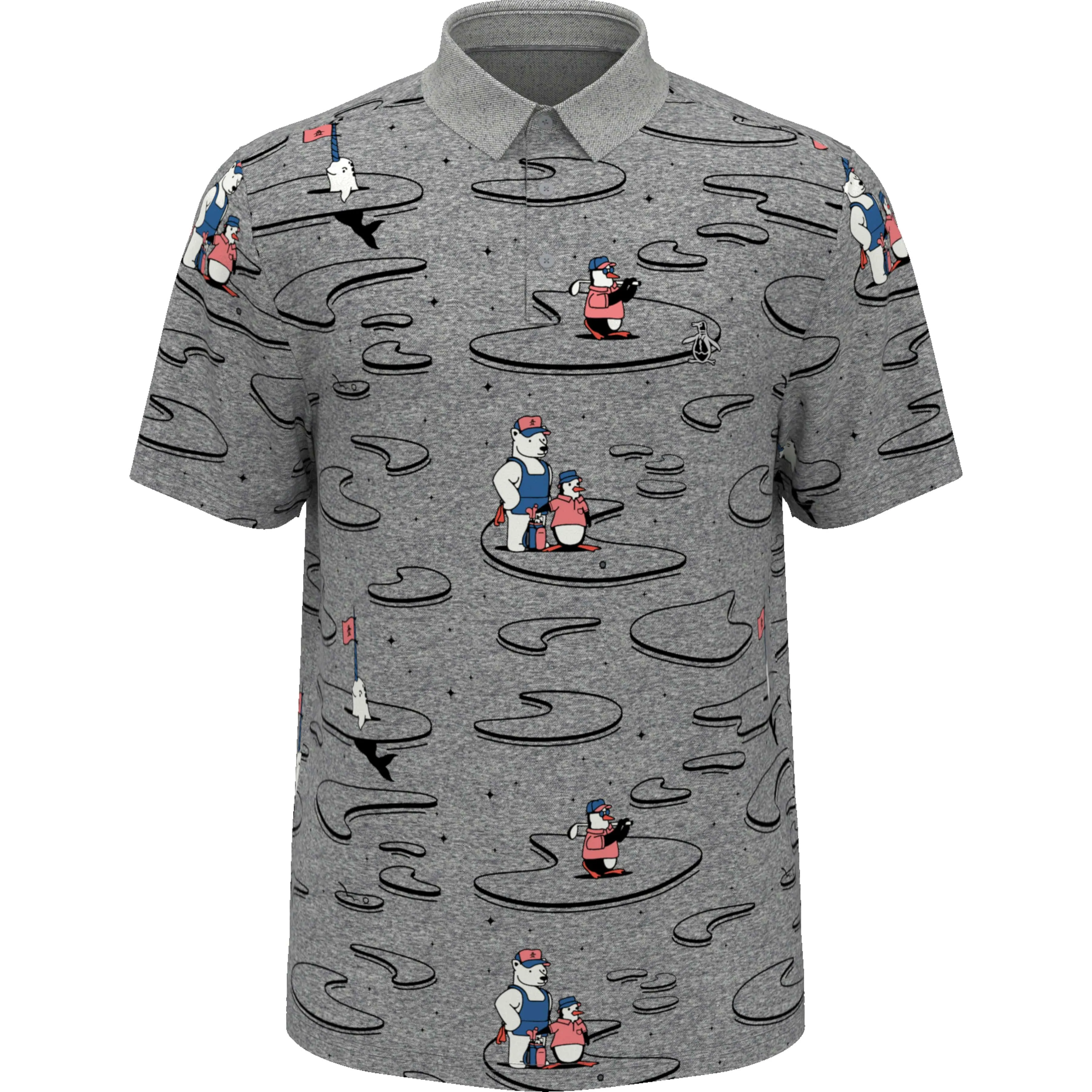 All Over Polar Pete Print Oxford Golf Polo