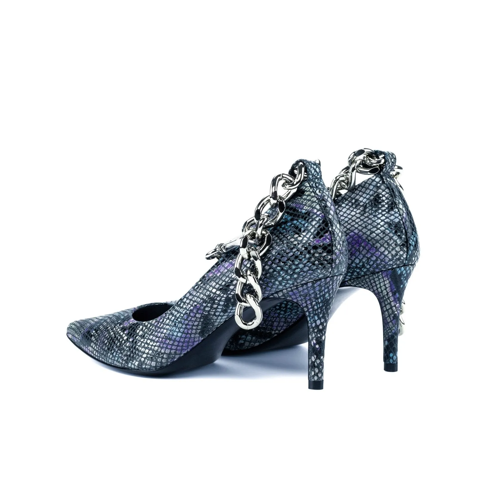 Ambrogio Bespoke Custom Women's Shoes Lilac Exotic Cascabel Snake-Skin Florence Pumps (AMBW1109)