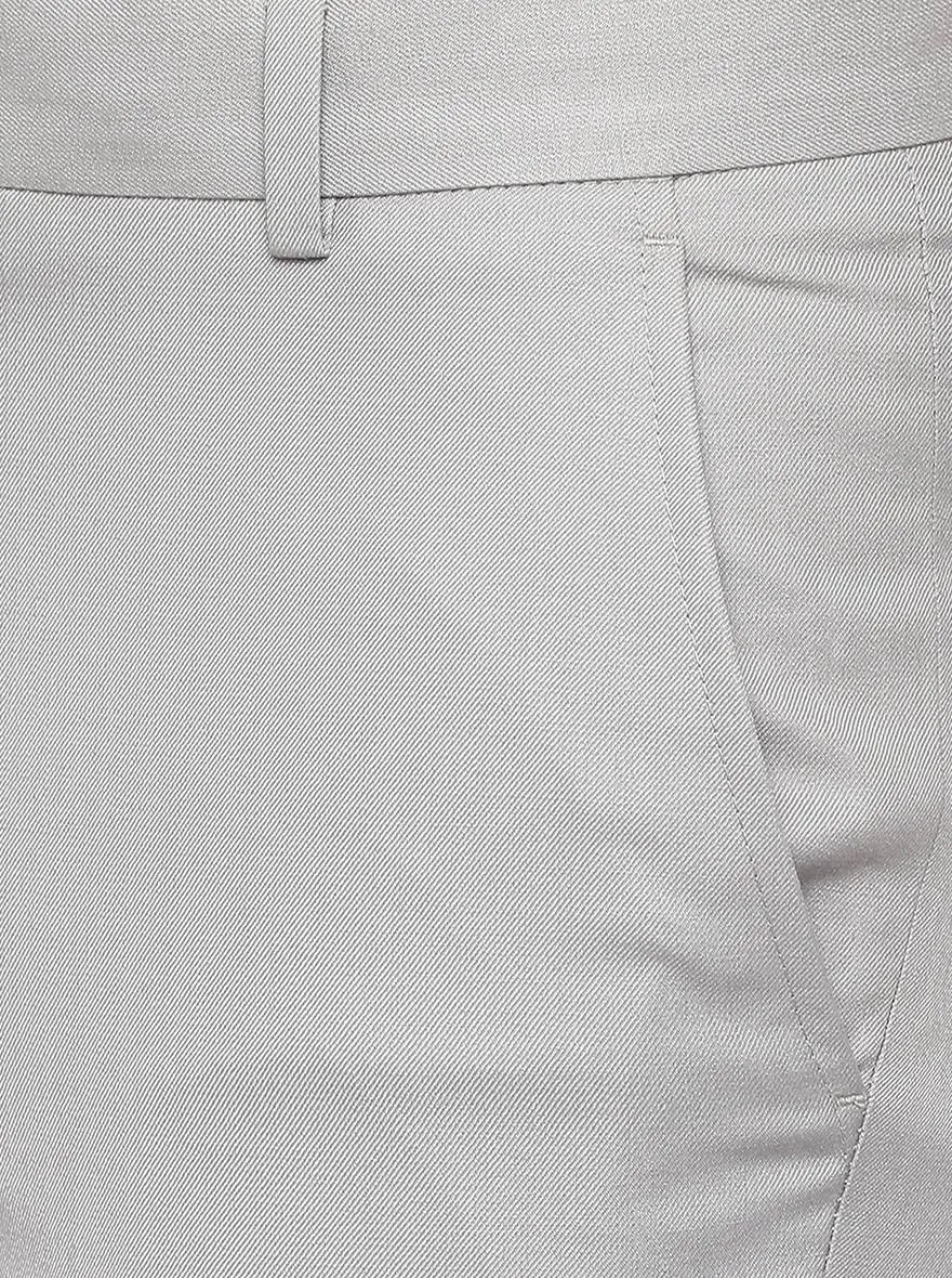 Ansh Grey Solid Slim Fit Formal Trouser | Greenfibre