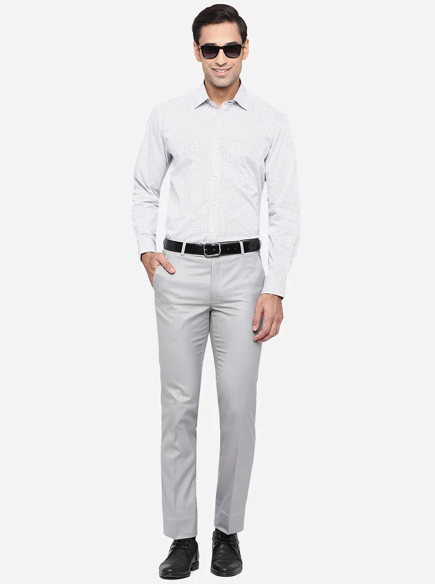 Ansh Grey Solid Slim Fit Formal Trouser | Greenfibre