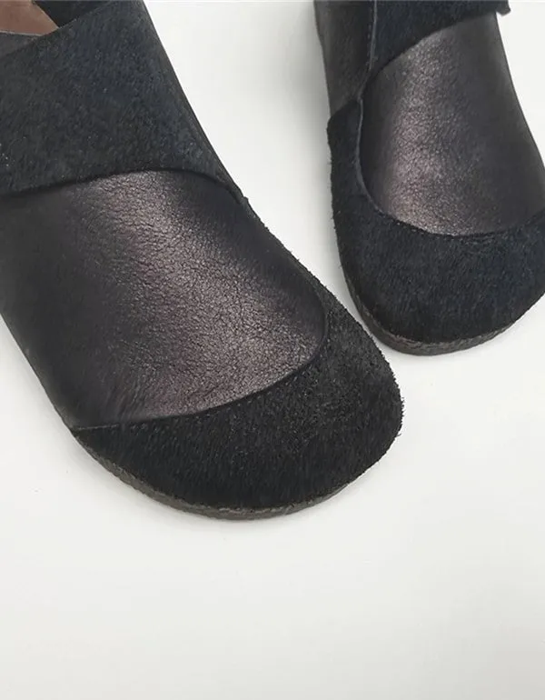 Autumn Handmade Retro Leather Flat Ankle Boots