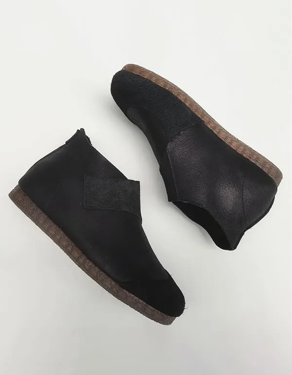 Autumn Handmade Retro Leather Flat Ankle Boots