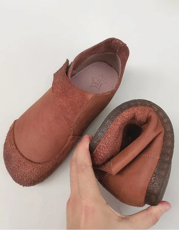 Autumn Handmade Retro Leather Flat Ankle Boots