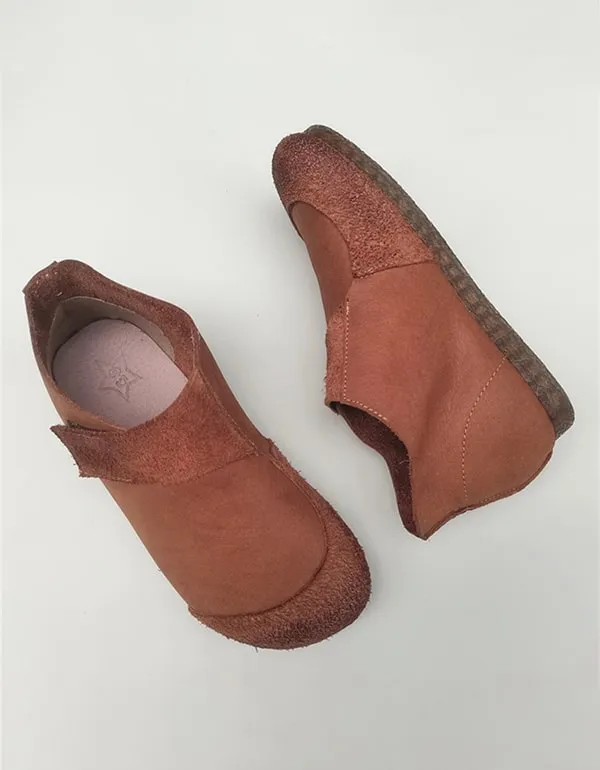 Autumn Handmade Retro Leather Flat Ankle Boots