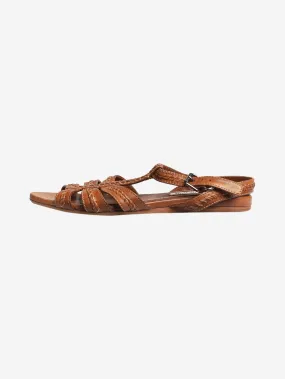 Brown strappy open toe sandals