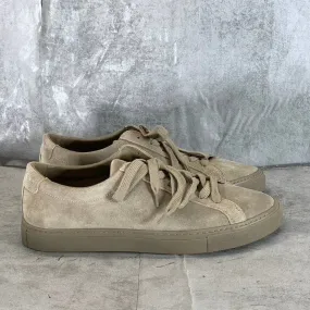 CALVIN KLEIN Men's Medium Brown Suede Adrien Plain-Toe Lace-Up Sneakers SZ 12