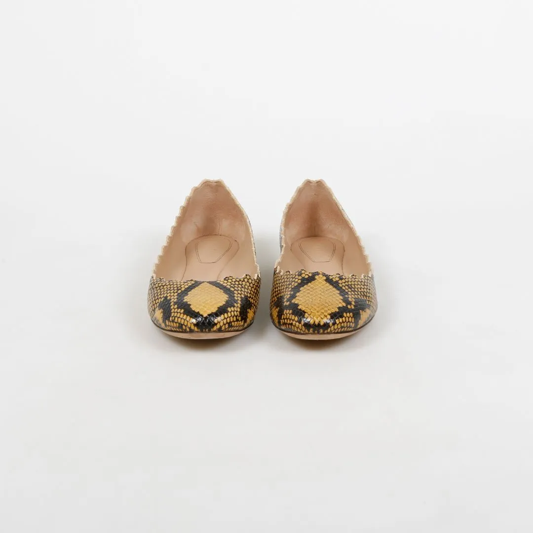Chloe 'Lauren' Embossed Snakeskin Ballet Flats Size 36