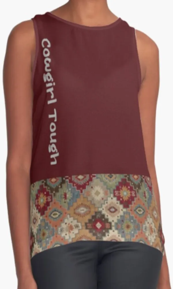 Cowgirl Kim Cowgirl Tough Sleeveless Top - Medium Only