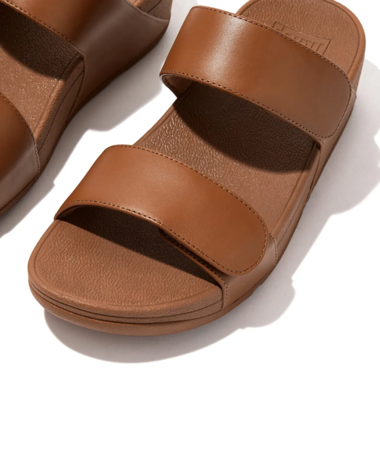 FitFlop Lulu Adjustable Velcro Leather Back-Strap Tan