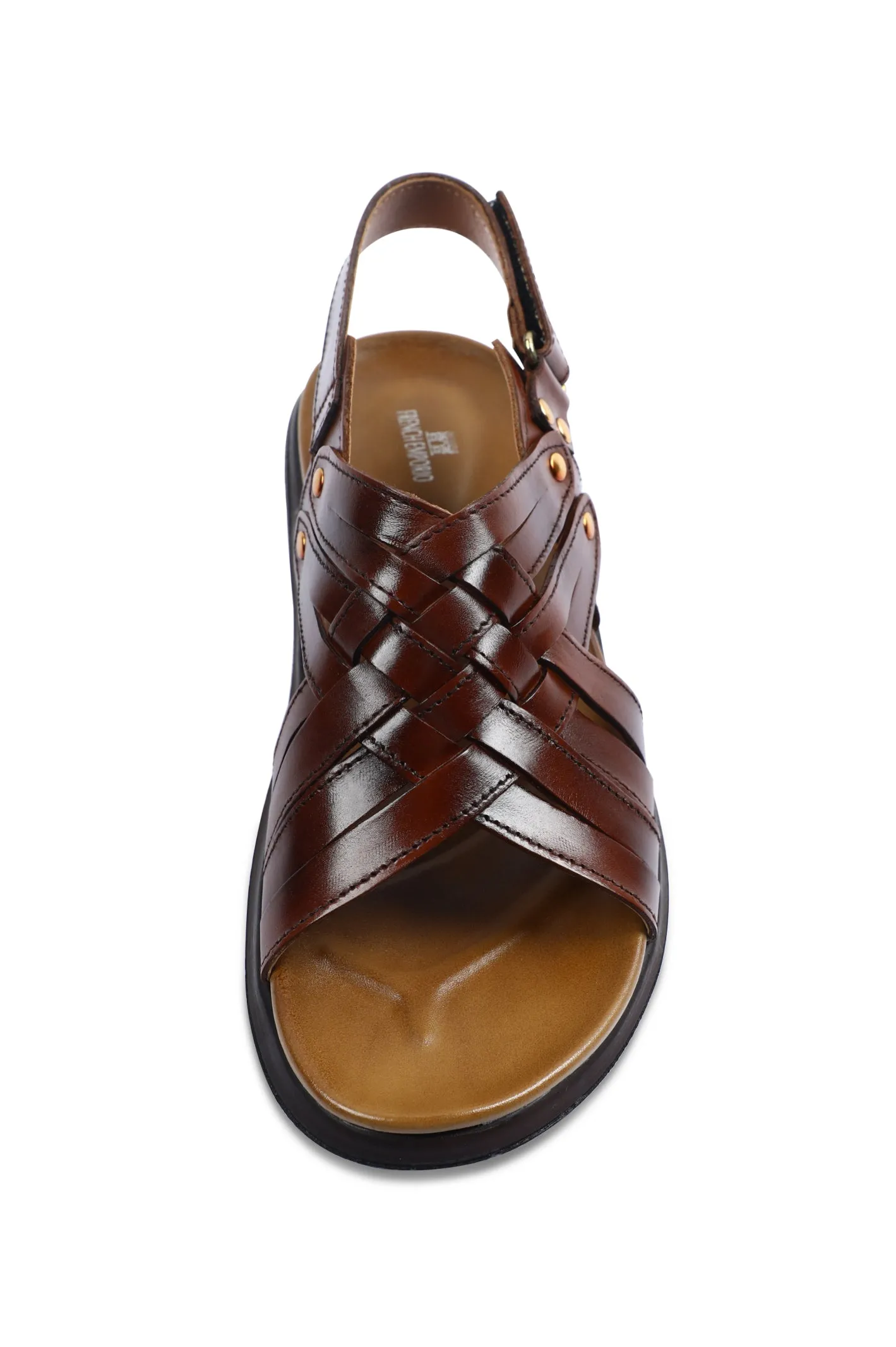 French Emporio Men Sandals SKU: SLD-0029-BROWN