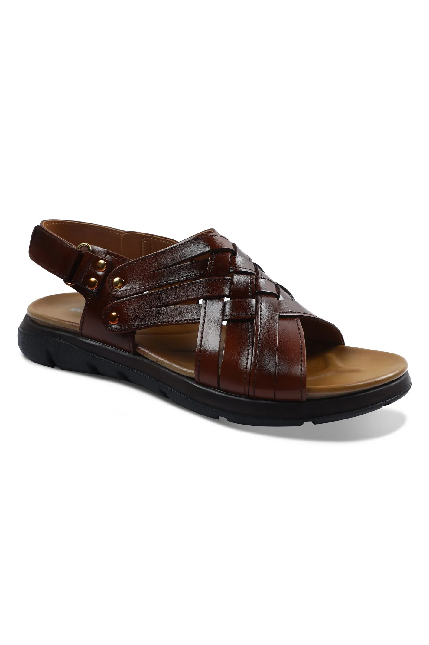 French Emporio Men Sandals SKU: SLD-0029-BROWN