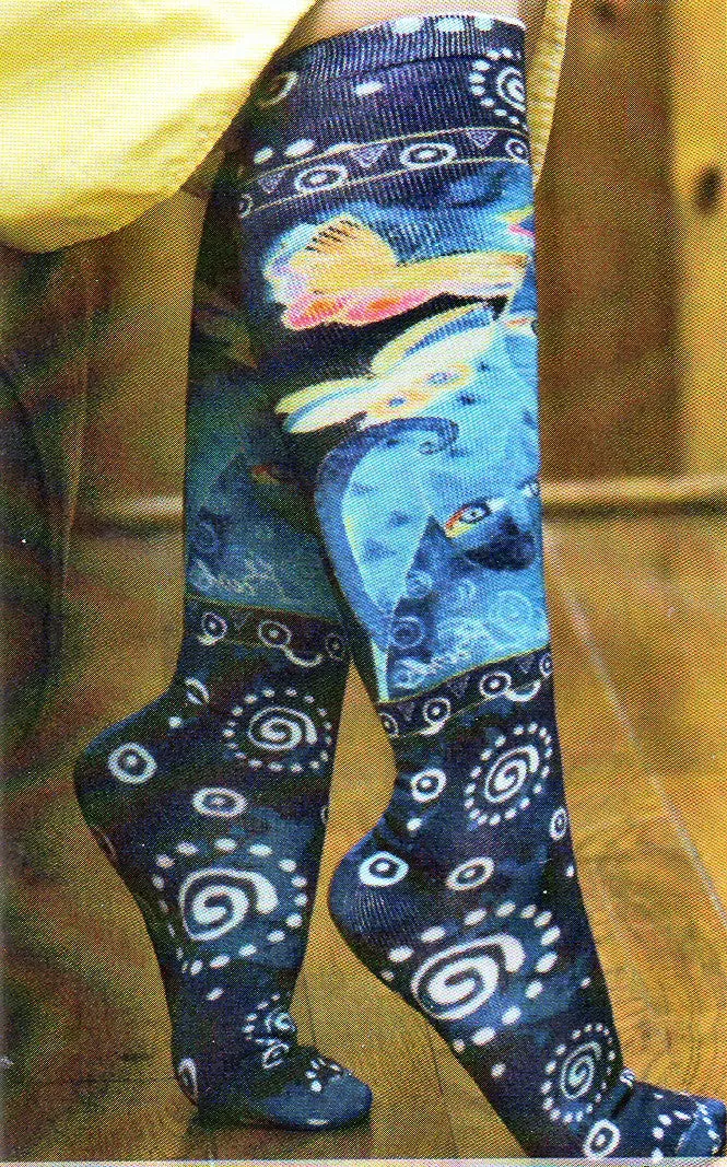 Laurel Burch Indigo Cats Knee High Sock