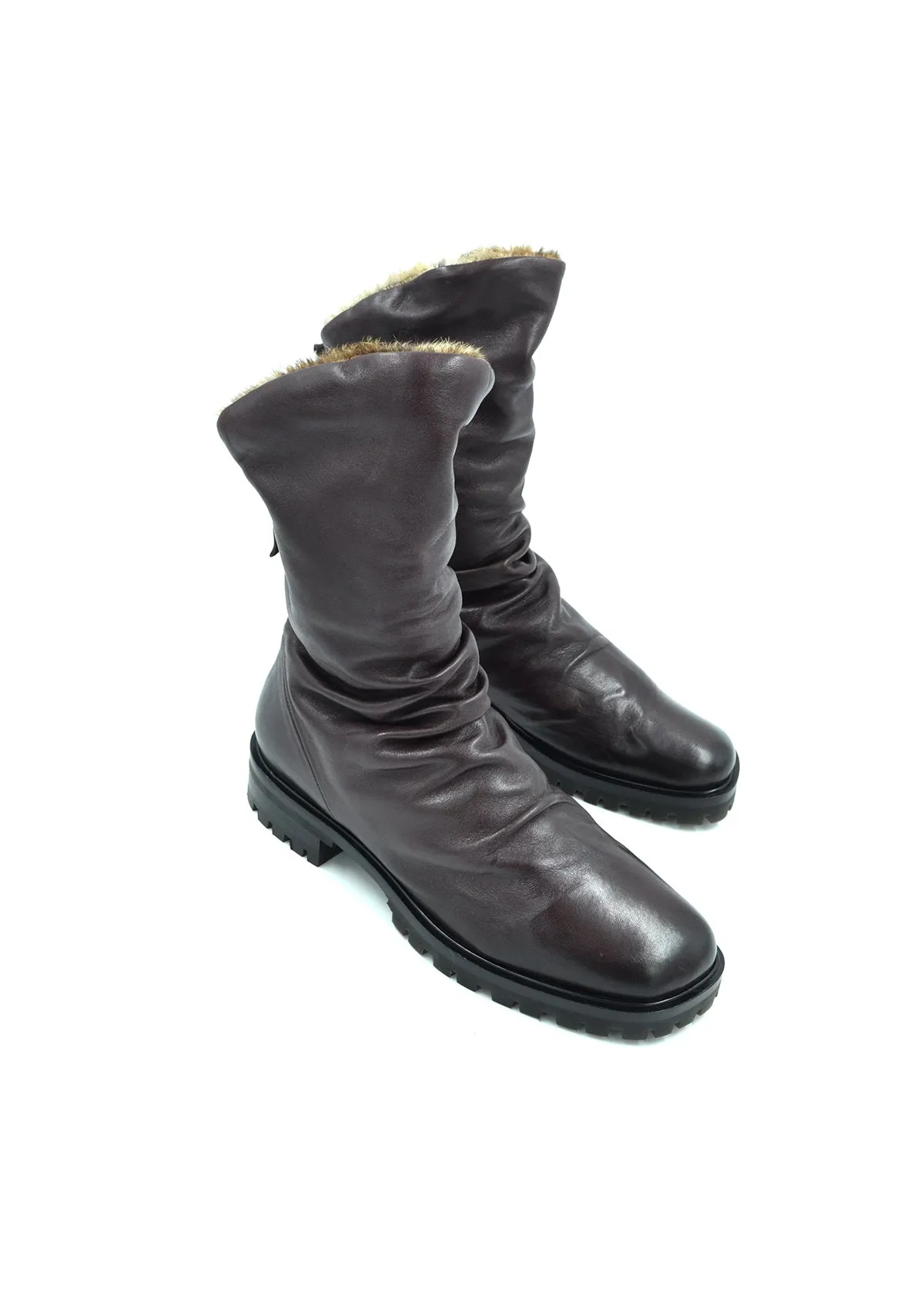 RABBIT MID-BOOTS- DARK BROWN
