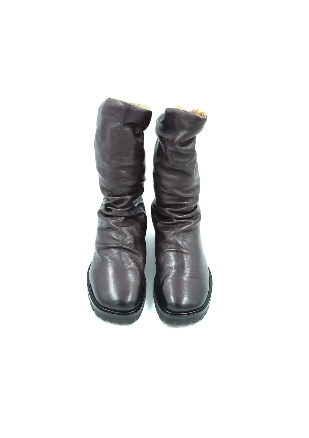 RABBIT MID-BOOTS- DARK BROWN