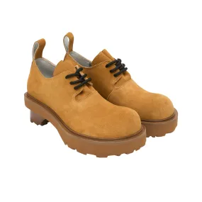 Round Toe Building Blocks With Platform Derbies In Yellow