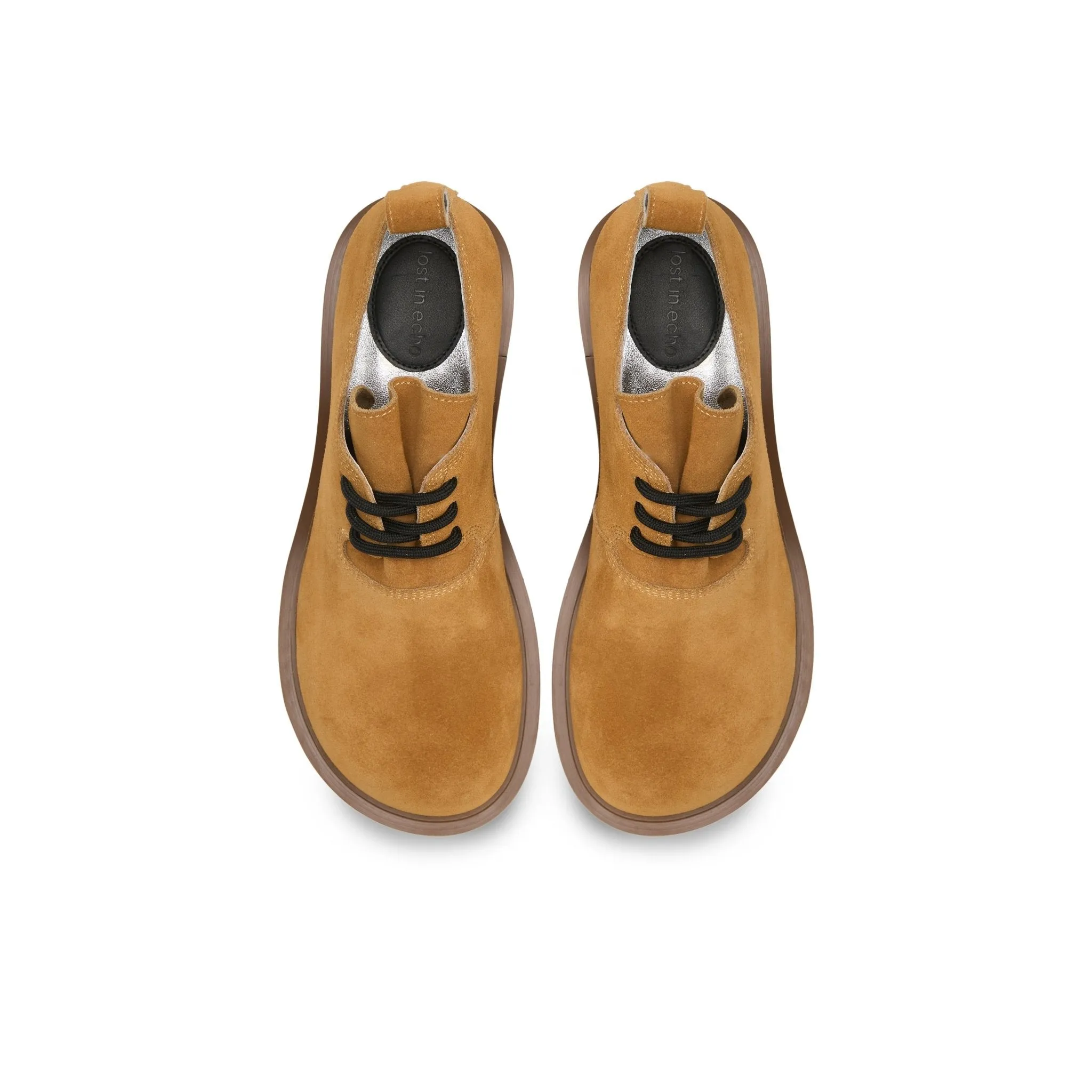 Round Toe Building Blocks With Platform Derbies In Yellow