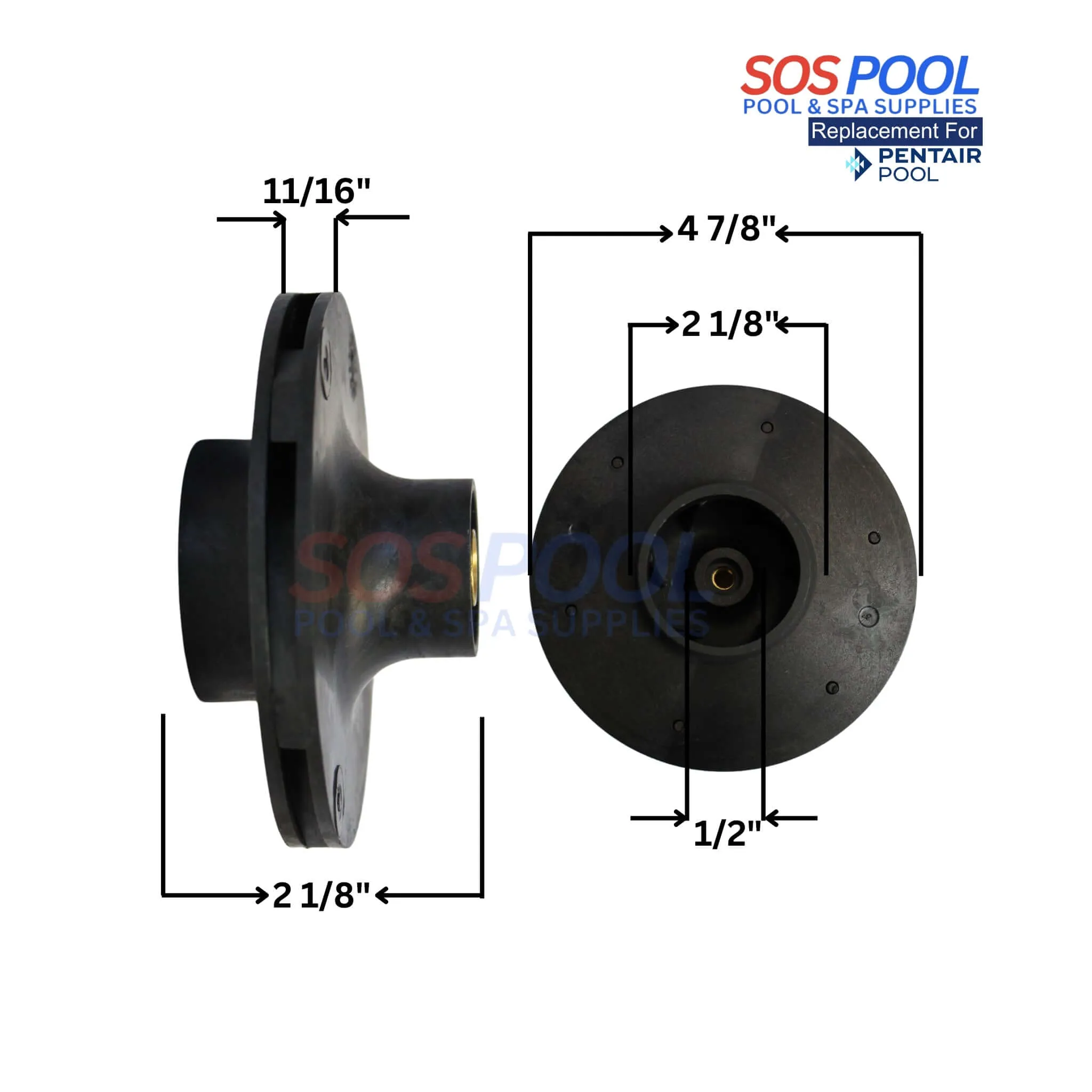 SOSPool 3HP Impeller for Pentair Whisperflo and Intelliflo Pumps | PCG073131