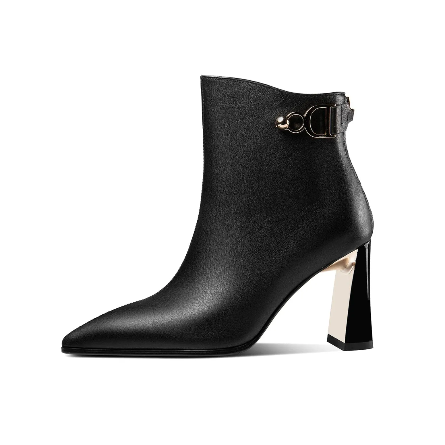 TinaCus Women's Handmade Genuine Leather Pointed Toe High Heel Back Zip Closure Ankle Boots