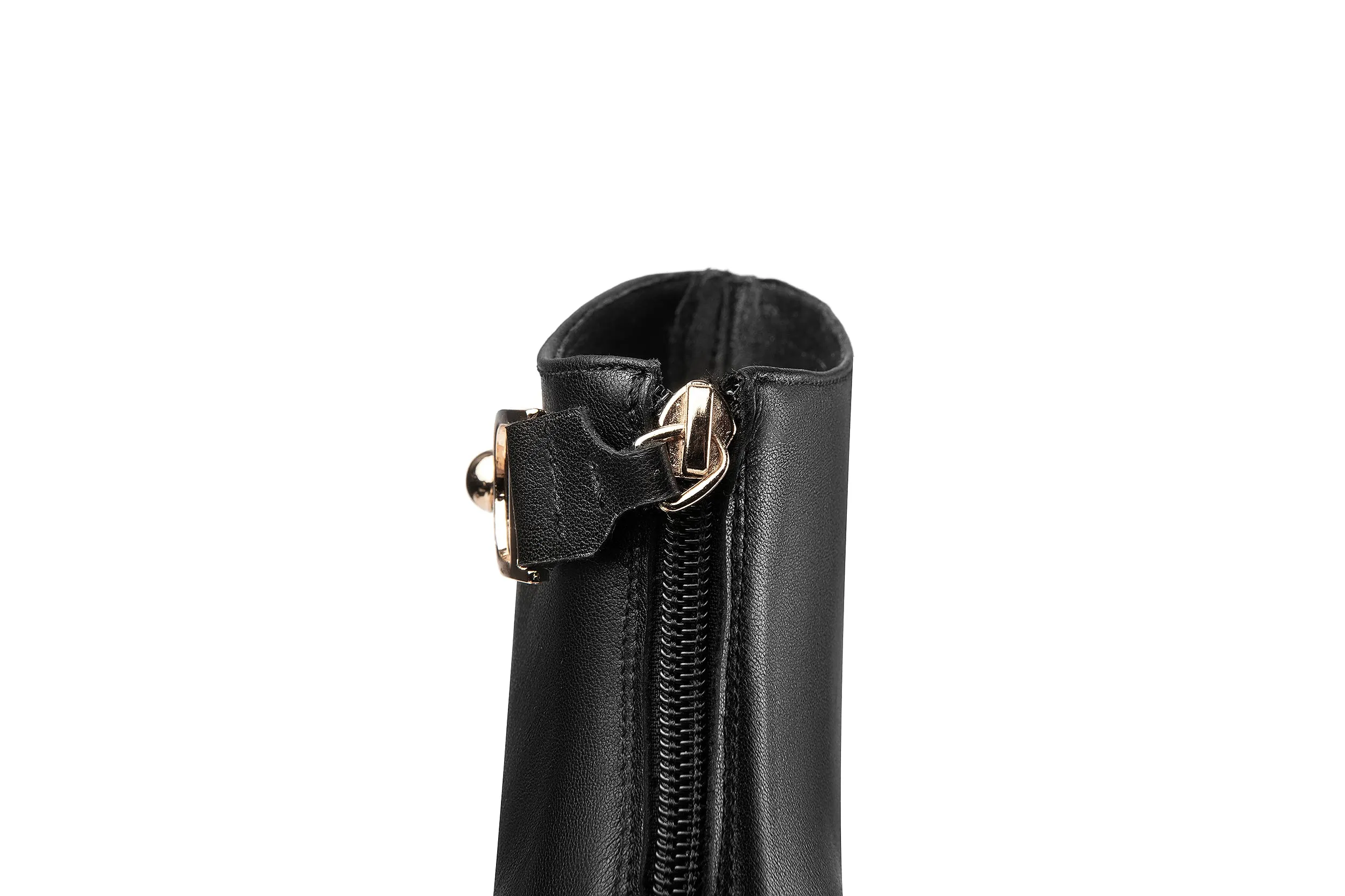 TinaCus Women's Handmade Genuine Leather Pointed Toe High Heel Back Zip Closure Ankle Boots