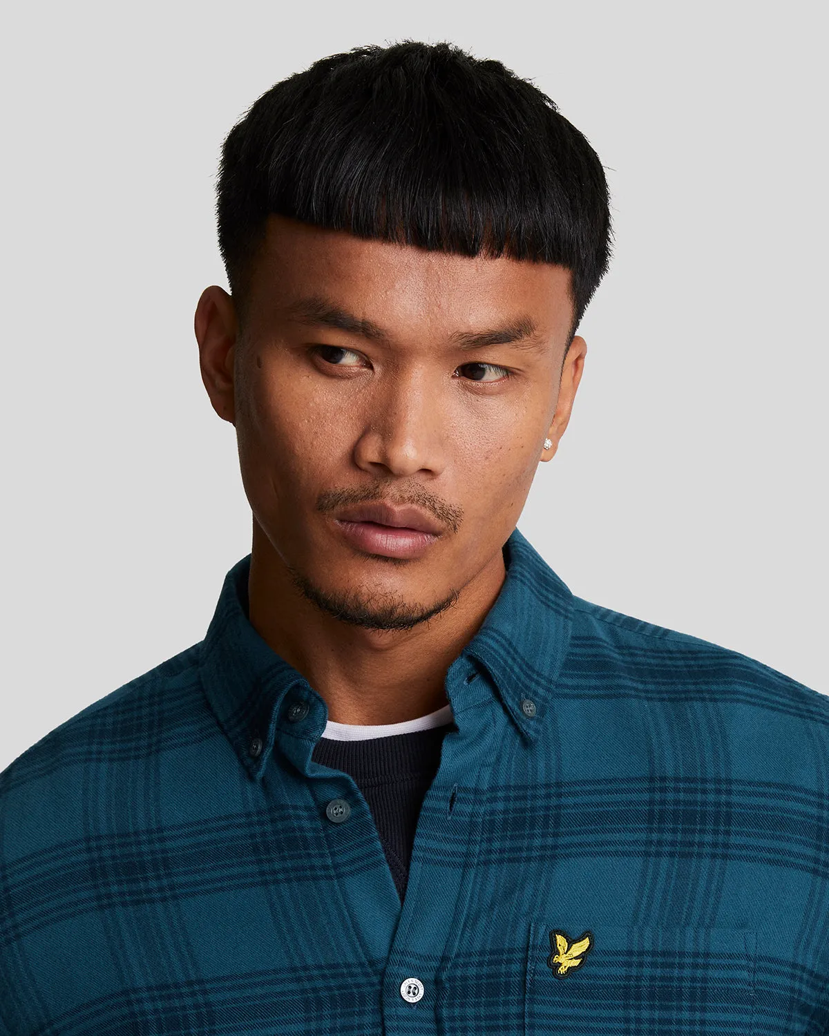 Tonal Check Flannel Shirt