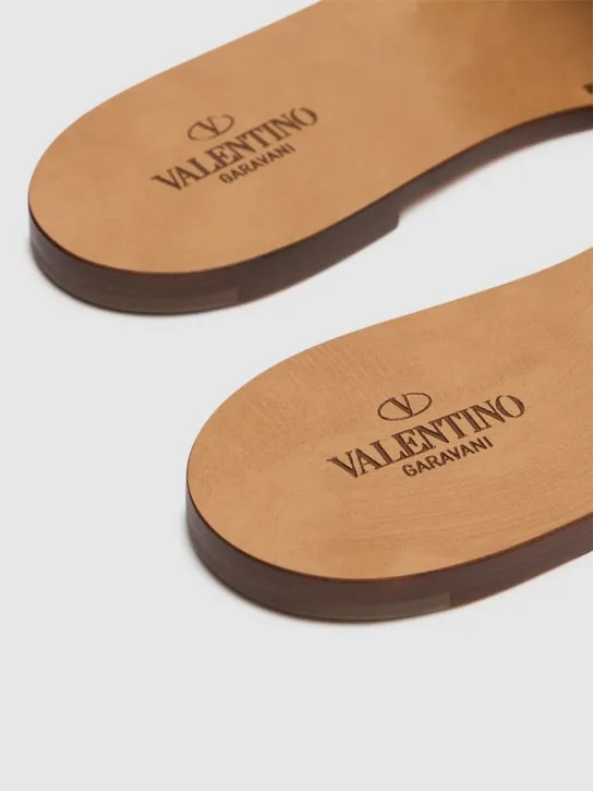 Valentino Garavani   5mm Vlogo cotton flat sandals 