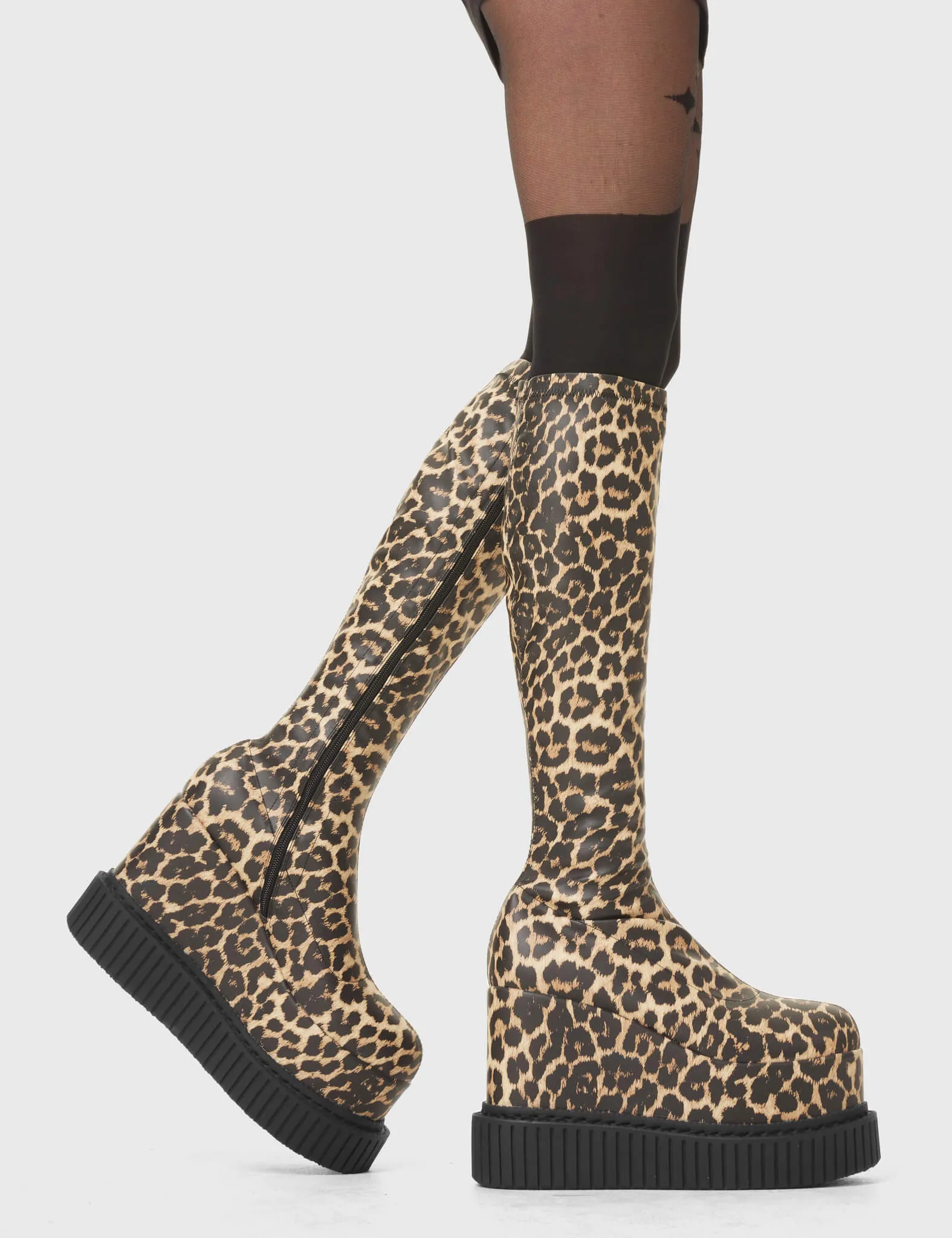 You're Wild Chunky Platform Creeper Knee High Boots