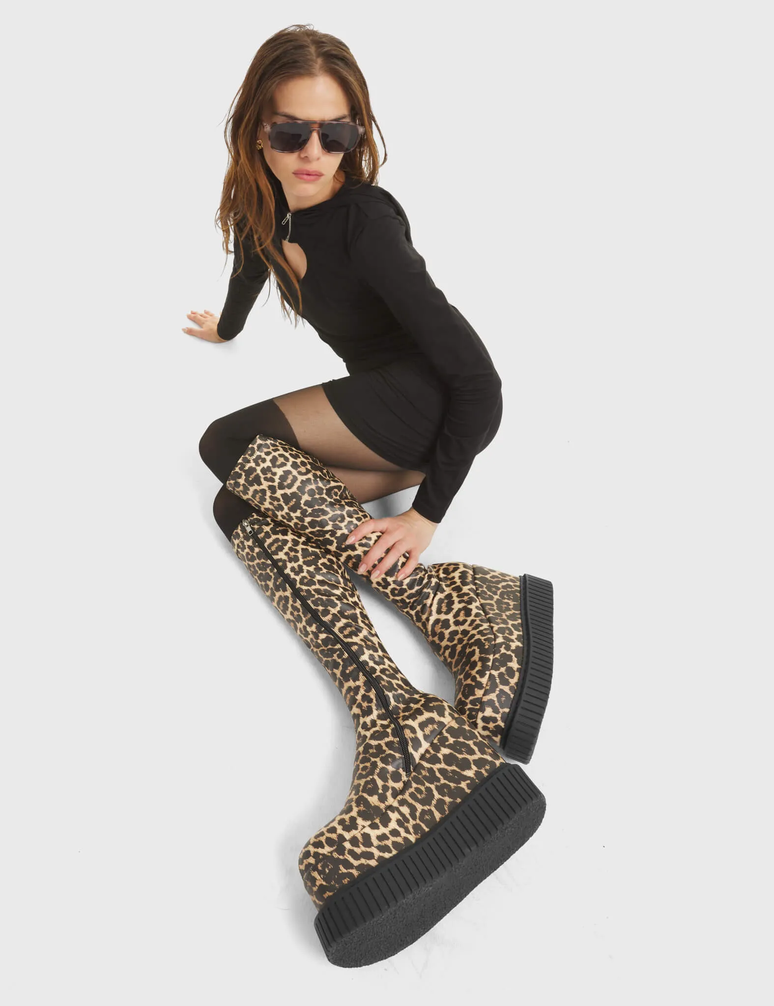 You're Wild Chunky Platform Creeper Knee High Boots